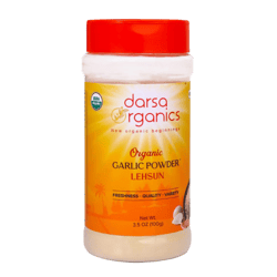 Darsa Organics Garlic Powder 3.5 oz - Lehsun Powder, Garlic Powder Organic, Aromatic Garlic Powder Seasoning for Cooking, Curries, Soups & Marinades, Chemical-Free Spice in BPA-Free Jar, USDA Organic Garlic Powder 3.5 Ounce (Pack of 1)