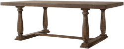 Benzara Traditional Style Wooden Dining Table with Rectangular Shape and Angled Legs, Brown