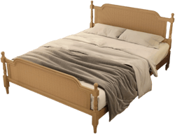 Soges Rattan Queen Size Bed Frame, Traditional Boho Cane Bed Platform Bed with Natural Rattan Headboard, Solid Wooden Slat Mattress Foundation, Noise Free, No Box Spring Needed, Antique Walnut