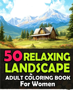 50 Relaxing landscapes Adult Coloring Book for Women: Amazingly Beautiful Nature Coloring Pages for Mindfulness, Relaxation, and Stress Relief
