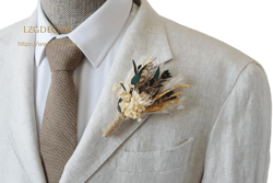 Ripe Natural Color Babybreath Boutonnieres,Wedding Natural Flowers groom&#39;s Brooch/Buttonhole,Wedding flowers bouquet, Lapel pin Boutonniere