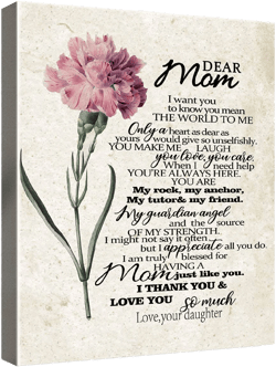 Wailozco Gifts for Mom Hangable Canvas Poem Prints Framed Poster Wall Art