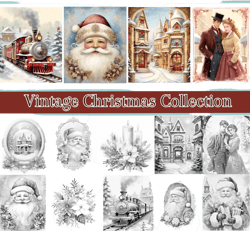 Vintage Christmas Adult Coloring Pages, 42 Digital Downloads, Beautiful Portraits Coloring Page, Christmas Coloring Page, Vintage Portraits