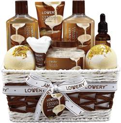 Bath and Body Gift Basket 9 Piece Set Vanilla Coconut