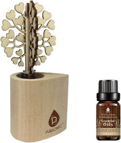 PURSONIC 3D Tree Reed Diffuser with 100% Pure Lavender Essential Oil