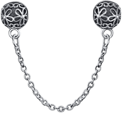 Bling Jewelry Double Daisy Clasp Spacer Charm Floral Bouquet Safety Chain Bead Bracelets