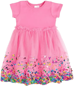 Sweet Wink Girls' Raspberry Confetti Short Sleeve Tutu Dress - Little Kid, Big Kid