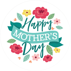 Big Dot of Happiness Colorful Floral Happy Mother's Day Party Circle Sticker Labels