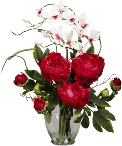 Nearly Natural Peony & Orchid Artificial Flower Arrangement