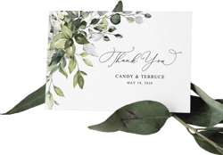 Greenery Thank You Card Template, Eucalyptus Wedding Thank You card, Printable Thank You Card, INSTANT DOWNLOAD PDF, Editable Template G19