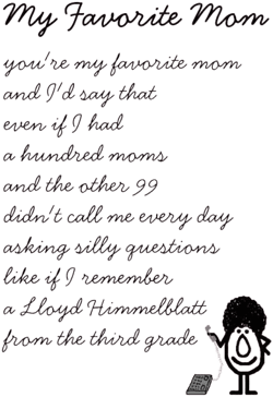 My Favorite Mom Funny Mother's Day Poem Card