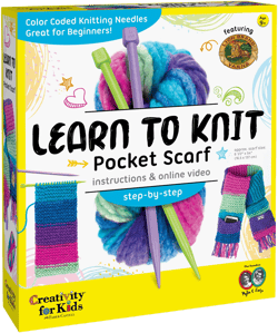 Creativity for Kids Learn to Knit Pocket Scarf