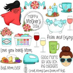 Mother's Day Hand Drawn Digital Clipart