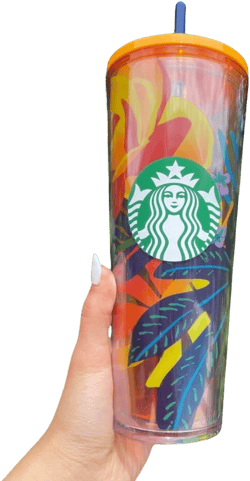 Starbucks summer 2022 tropical orange floral cold cup