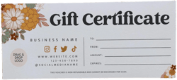Boho Gift Certificate Template, DIY Printable Gift Voucher Certificate, Editable Gift Card, Spa Gift Certificate, Printable Template - Dani