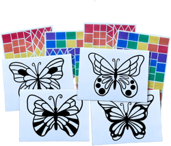 butterfly suncatcher window sticker set, spring craft preschool craft kits for kids, garden birthday party activities, arts and crafts for