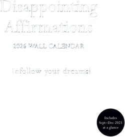Disappointing Affirmations Wall Calendar