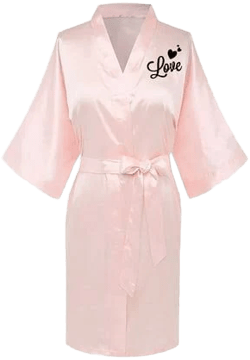 Herrnalise Women's Lace-Trim Silk Robe