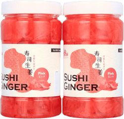 Fusion Select 2 Packs Sushi Ginger - Natural Sliced Gari, Organic Pickled Ginger for Sushi - No MSG, Non-GMO - Spicy, Sour, Sweet & Salty Taste Notes - Side Dish For Sashimi, Sushi Ingredients - 12oz