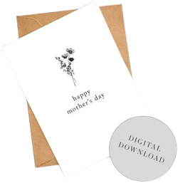 Minimalist Mother's Day Digital Download Printable Card