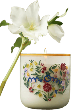 Anthropologie Maye Floral Glass Candle