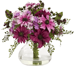 Nearly Natural Mixed Daisy Artificial Floral Arrangement with Vase