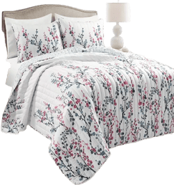 Lush Decor Mirabelle Watercolor Floral Reversible Quilt Sets