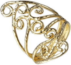 18kt Gold Plated Fine Filigree Swirl & Twirl Ring
