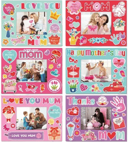 Pasimy 36 Pcs Mother's Day Picture Frames Craft Kits