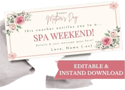 Mother's Day SPA Weekend Gift Certificate Template
