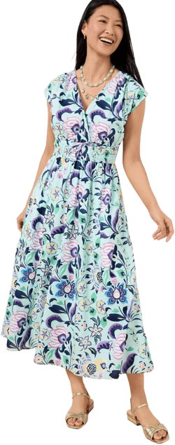 Talbots Women's Misses Voile Midi Dress