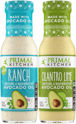 Primal Kitchen Ranch Dressing & Marinade and Cilantro Lime Dressing & Marinade, Made with Avocado Oil and Cage-Free Eggs, 8 Fluid Ounces, Variety Pack of 2