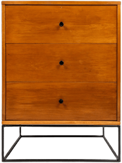 Mid-Century Modern 3-Drawer Dresser / Cabinet in Maple w/ Iron Base by Paul McCobb for Planner Group by Winchedon, USA, c. 1950s