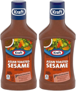 Kraft Asian Sesame Salad Dressings, 16 fl oz Bottles, Pack of 2, Bundled With V2U Utensil Set