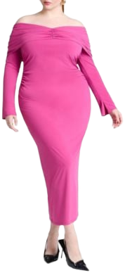 ELOQUII Plus Size Off Shoulder Maxi Dress