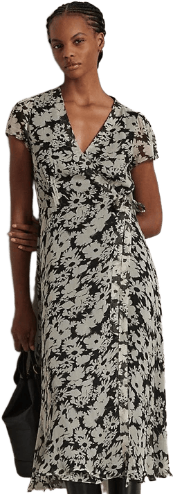 Ralph Lauren Women's Crinkled Floral Wrap Dress