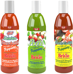 Alma Gourmet x Brivio Italian Dressing Sauce - Ready To Use Pesto, Bruschetta and Hot Calabria Bruschetta Topping Sauce With Concentrated Grape Must - Ideal To Top Bruschetta, Salads, Sandwiches, Pizza, Meat and Fish - 10.6oz (300g) Each - Combo of 3