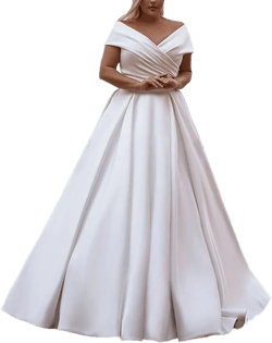 BIRENEROBE Women's A-Line Lace Applique Tulle Wedding Dress