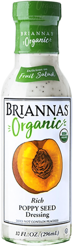BRIANNAS - Organic Rich Poppy Seed Dressing - Certified Kosher & Organic Salad Dressing made with Premium Ingredients - 10 oz. Bottle Rich Poppy Seed Dressing 10 Fl Oz (Pack of 1)