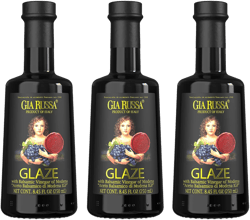 Gia Russa Balsamic Glaze - Balsamic Vinegar glaze, Balsamic Vinegars, Vegan Italian Vinegar, Gluten Free Balsamic, Low Calorie Dressing, Product of Italy - 8.5 Oz (3-Pack)