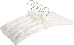 Amber Home 5 Pack 17 Inch Large Ivory Satin Padded Hangers for Women Clothing, Anti Slip Cushioned Hangers for Sweaters, Silk Hangers Fancy Dress Hangers for Wedding, Delicate Cashmere