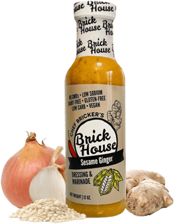Sesame Ginger Salad Dressing, Asian Sesame Salad Dressing, Low Carbs Vinaigrette Dressing, Non-GMO & Low Sodium Salad Dressing by Brick House, 12 Oz 12 Ounce (Pack of 1)