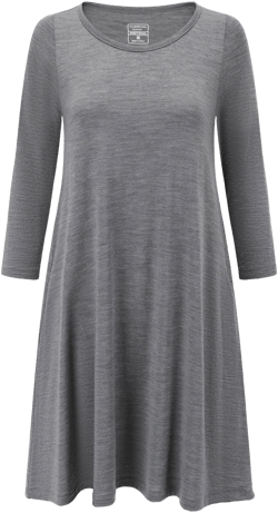 Adeptwool Women's Merino Wool Swing Dress with Pockets