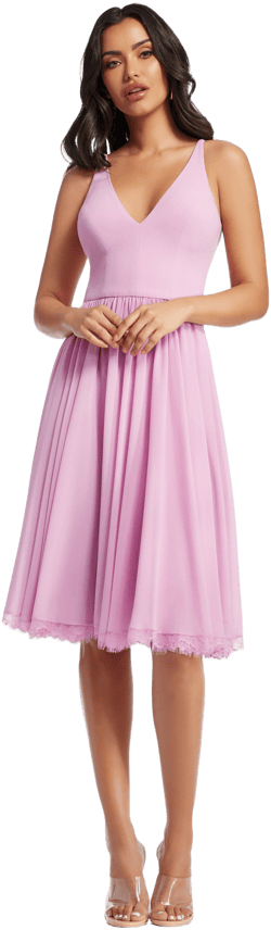 Dress The Population Women's Alicia Mixed Media Midi Dress