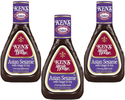 Ken's Steak House Lite Asian Sesame With Ginger & Soy Dressing, 16 oz (Pack of 3)