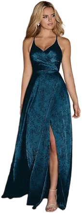 Azazie Floor-Length A-Line Tie Dress