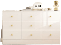 HOMSEE White Elegant Dresser With 9 Drawers