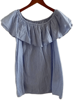 Zara Woman Striped Off Shoulder Mini Dress