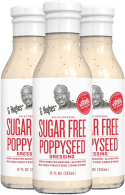 G Hughes Sugar Free Poppyseed Dressing - Gluten Free Poppy Seed Dressing, Sugar Free Salad Dressings, Zero Carb Poppyseed Salad Dressing, No Added Sugar - 12 Oz (3-Pack)