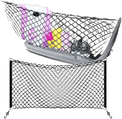 Moclever 2Pcs Trunk Cargo Net Stretchable Universal Elastic Truck Net Rear Seat Trunk Storage Organizer Net With Fasteners And Hardware Flexible Nylon Car Storage Mesh Organizer Holder For Car SUV Truck